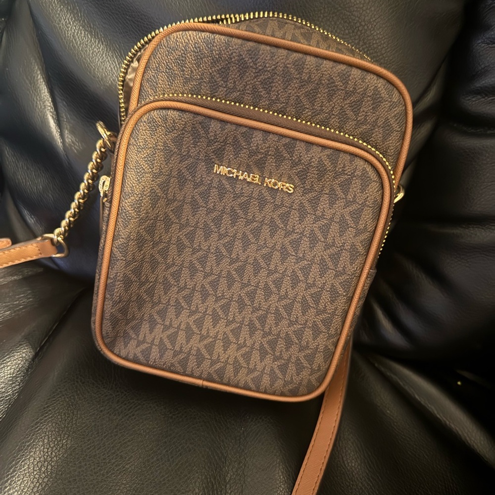 Michael Kors Brown Belt Bag with Gold Accents